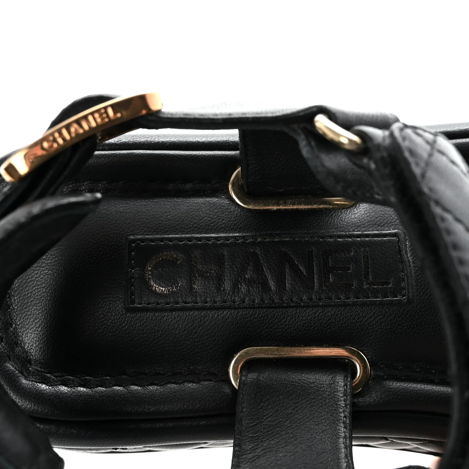 Lambskin Quilted Platform Sandals 37 Black - Image 15