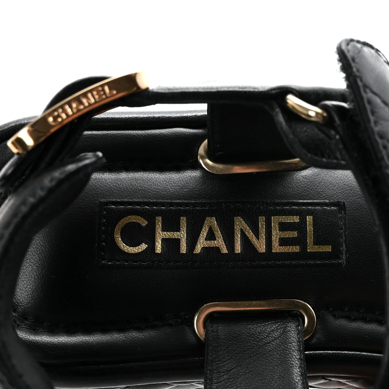 Lambskin Quilted Platform Sandals 37 Black - Image 7