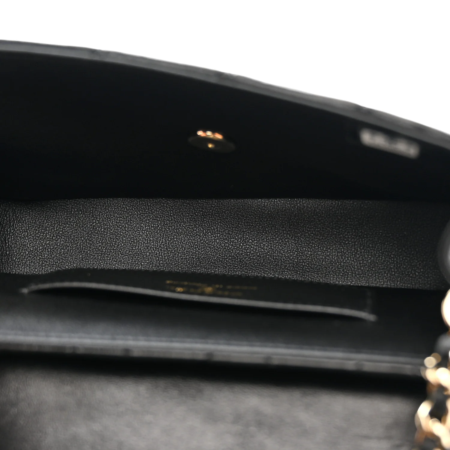 Lambskin Quilted Rectangular Phone Holder Clutch With Chain Black - Image 5