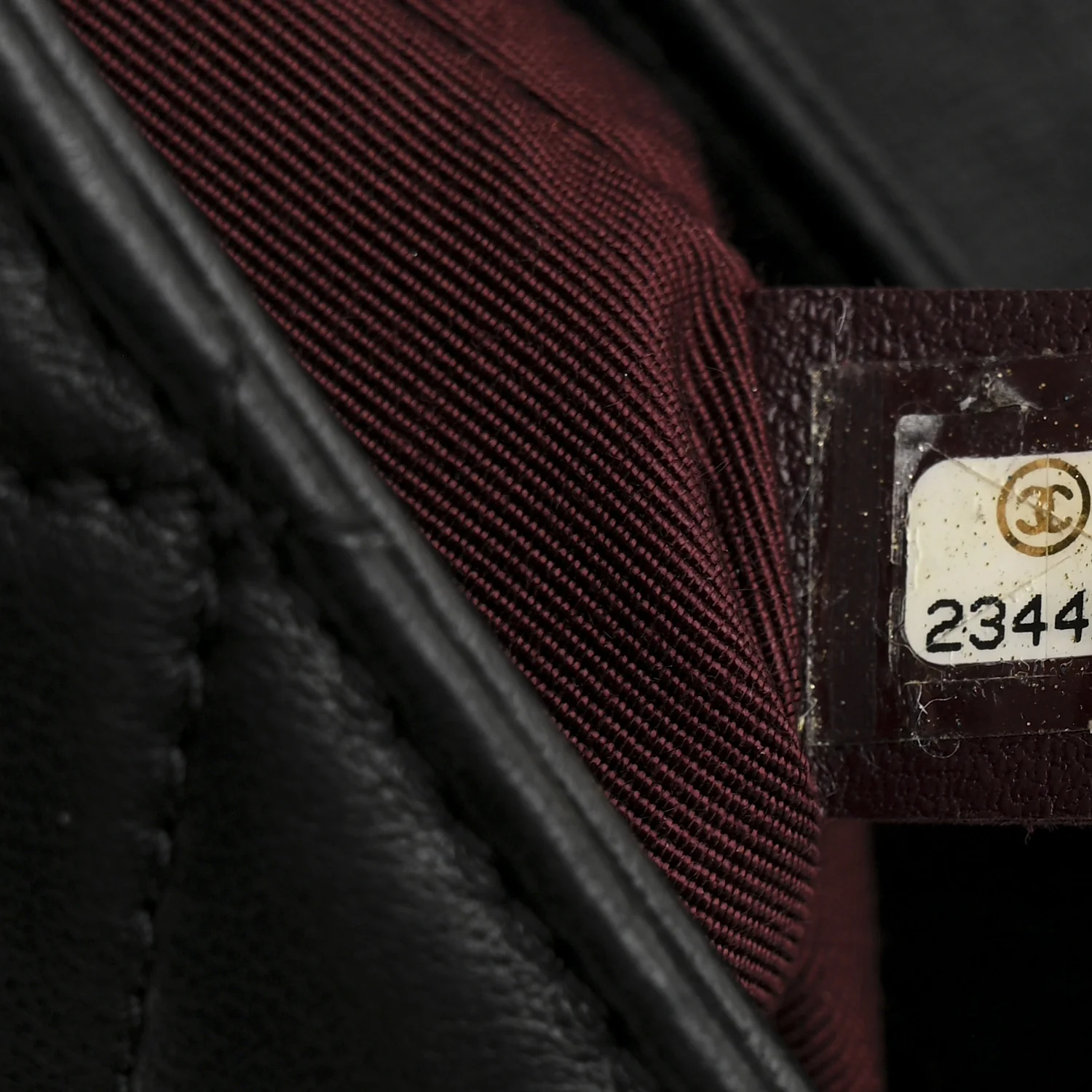 Lambskin Quilted Retro Label Clutch Black - Image 8