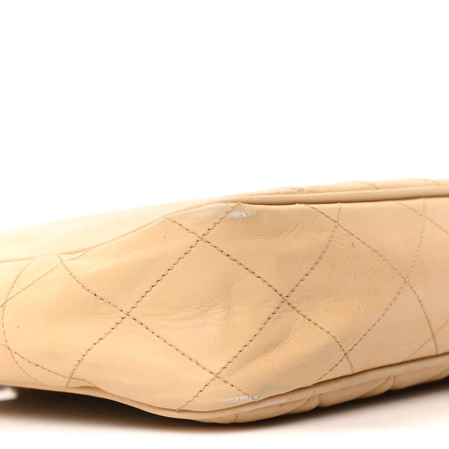 Lambskin Quilted Shopping Tote Beige - Image 10