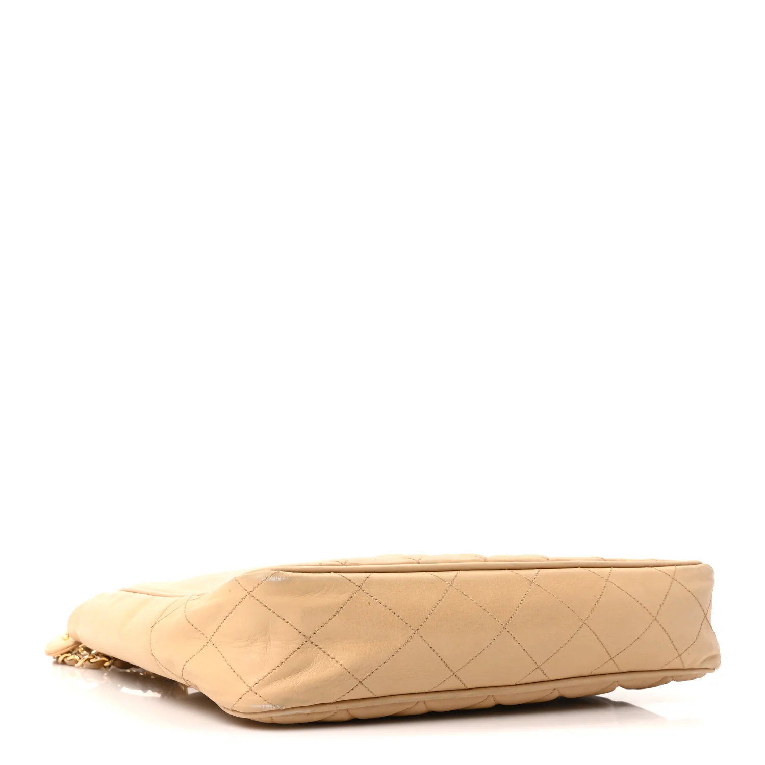 Lambskin Quilted Shopping Tote Beige - Image 4