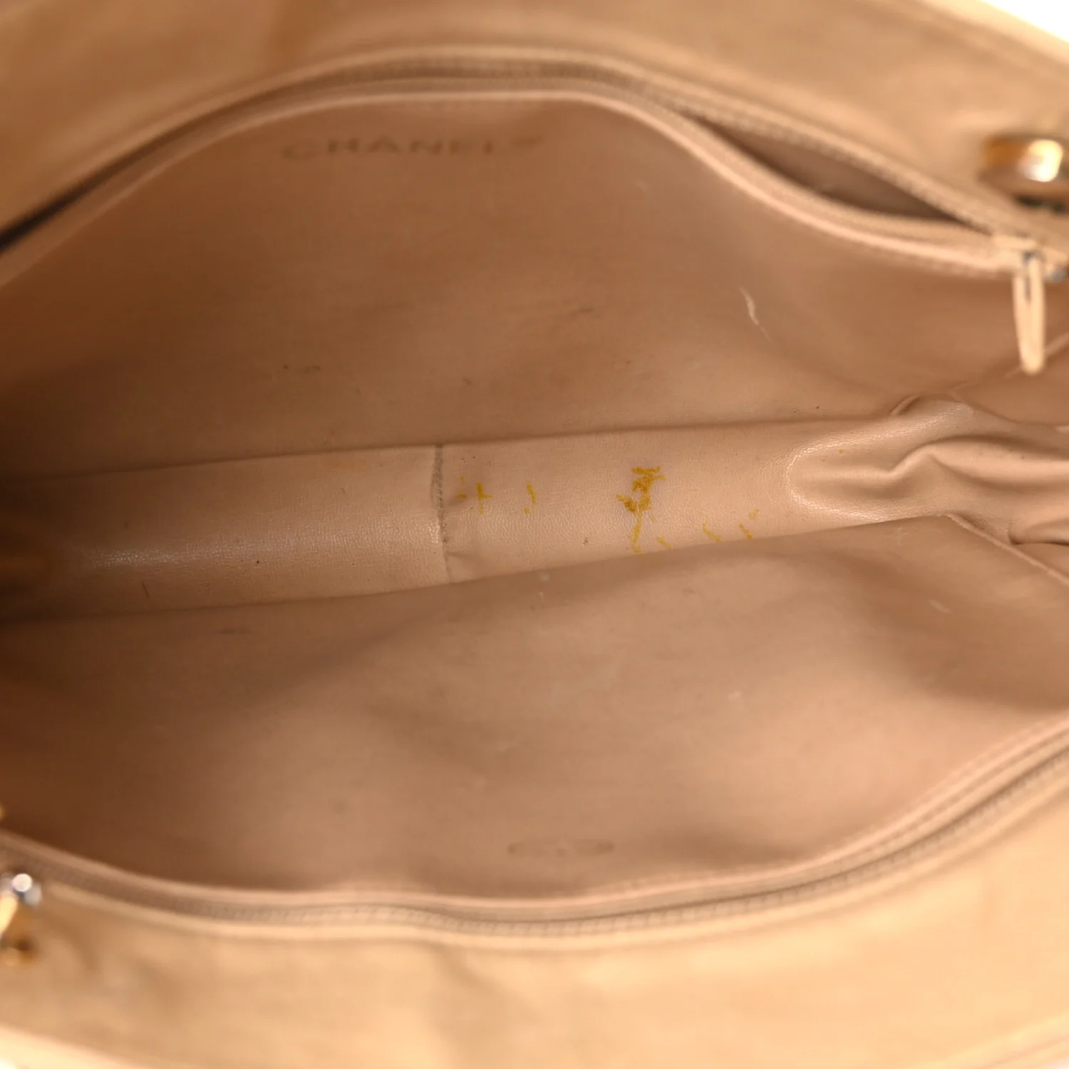 Lambskin Quilted Shopping Tote Beige - Image 5