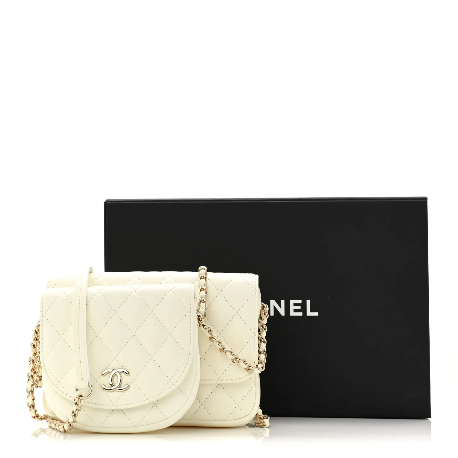 Lambskin Quilted Side Packs White - Image 12