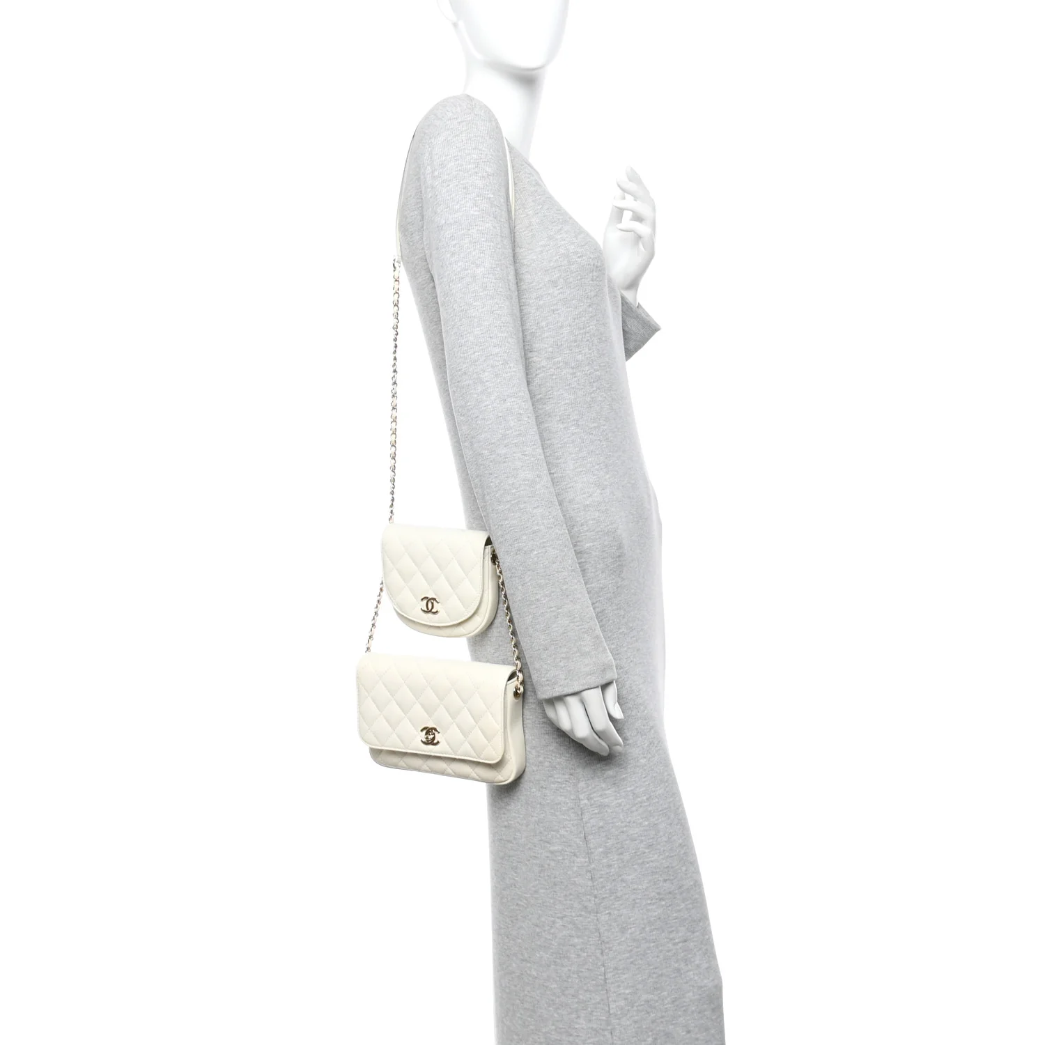 Lambskin Quilted Side Packs White - Image 2