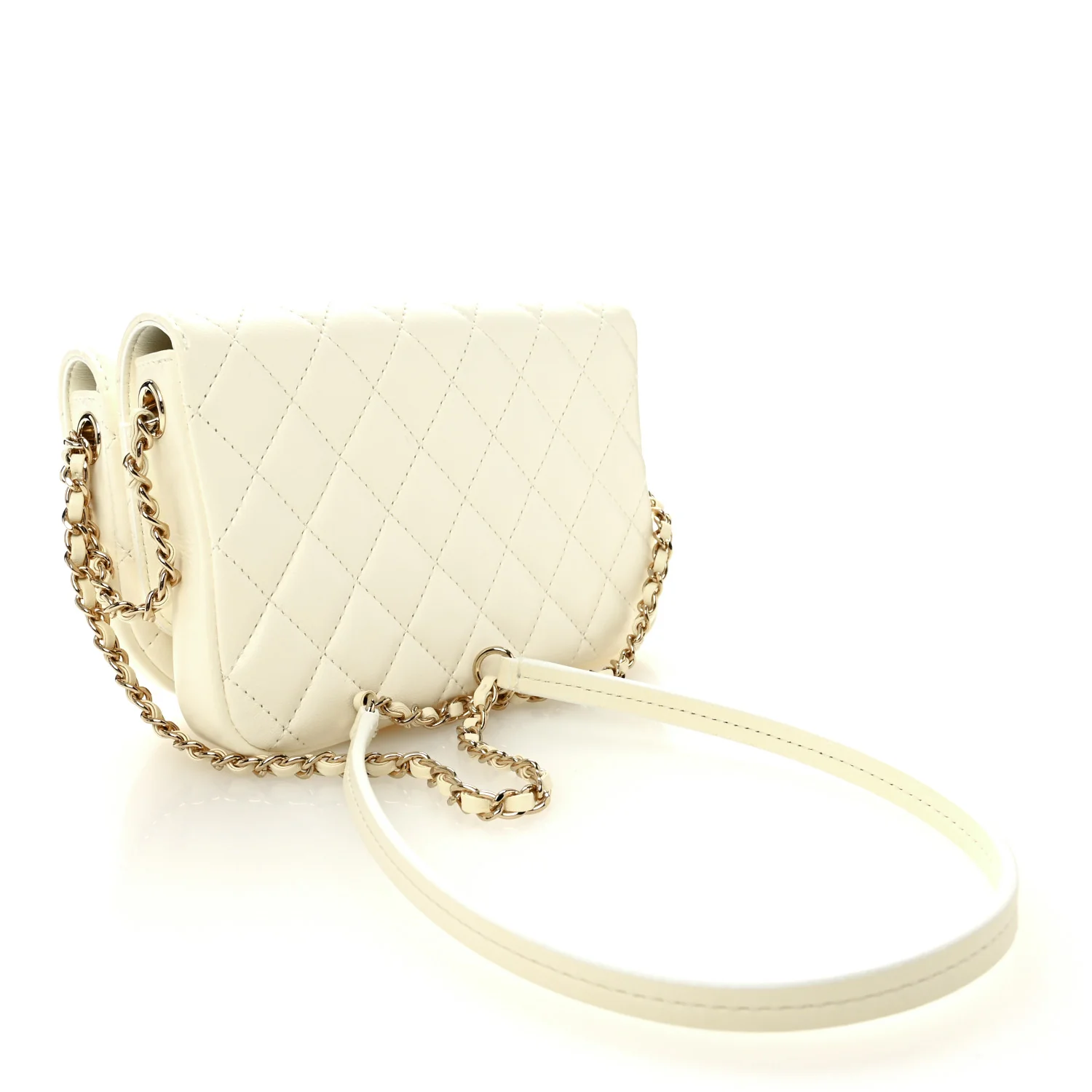 Lambskin Quilted Side Packs White - Image 3