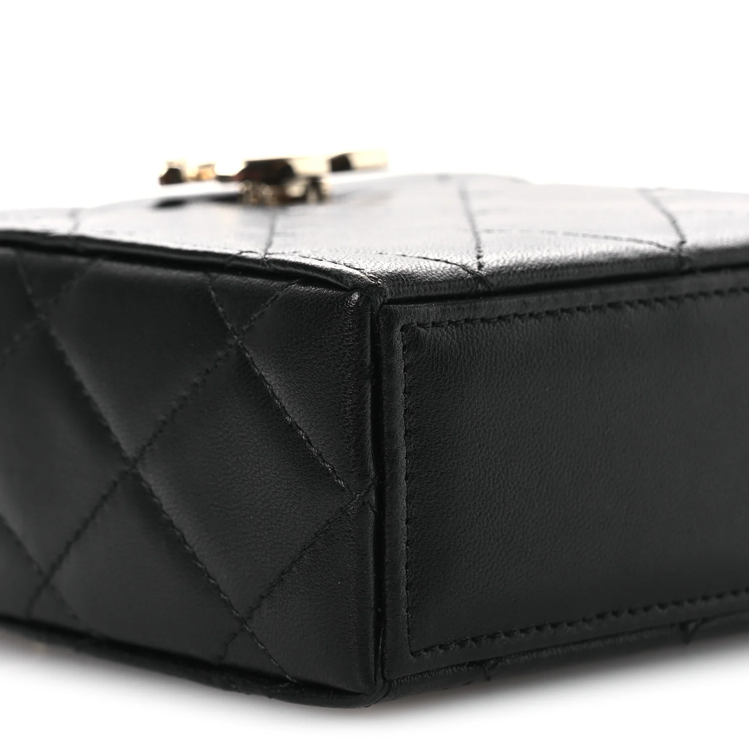Lambskin Quilted Small Box With Chain Black - Image 10
