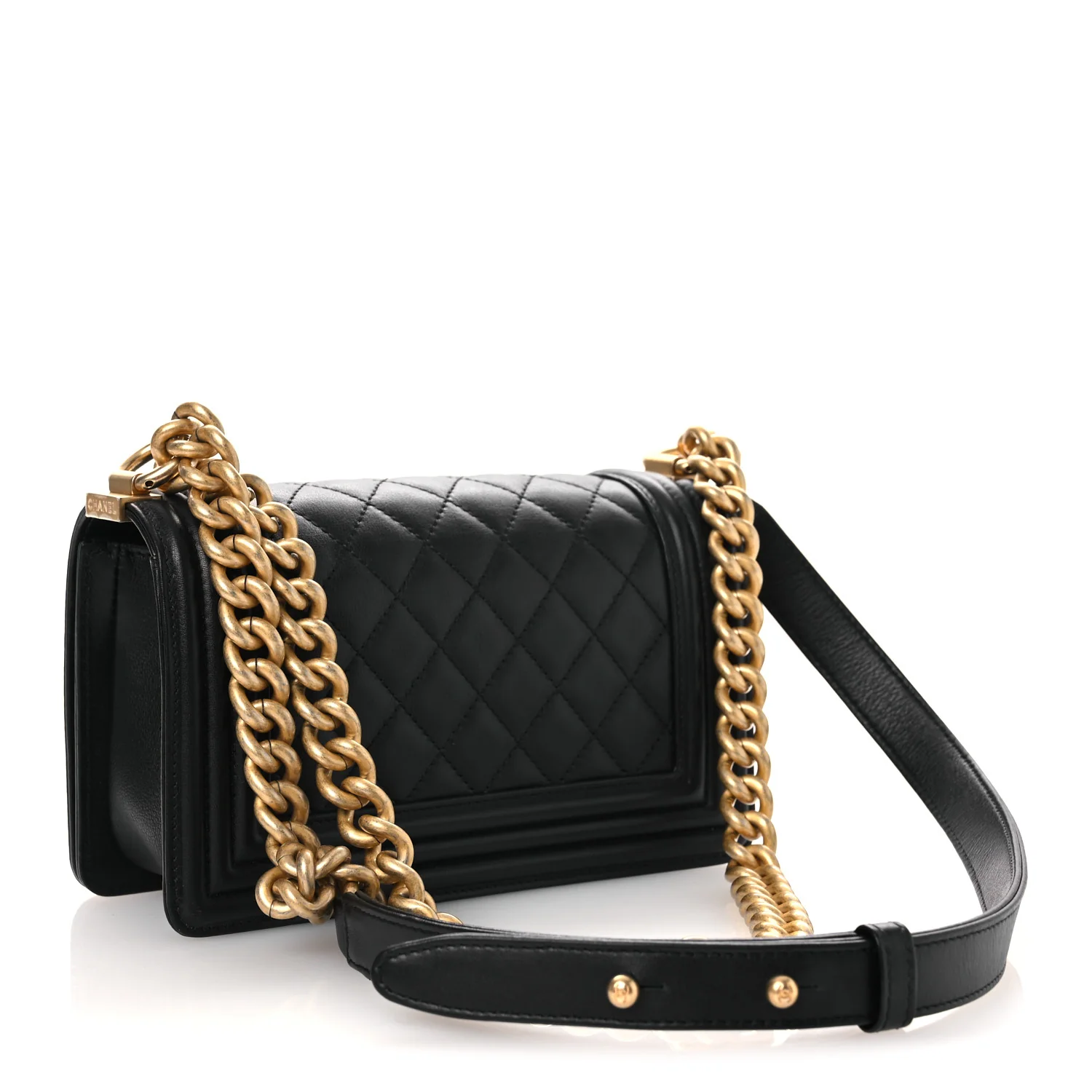 Lambskin Quilted Small Boy Flap Black - Image 3