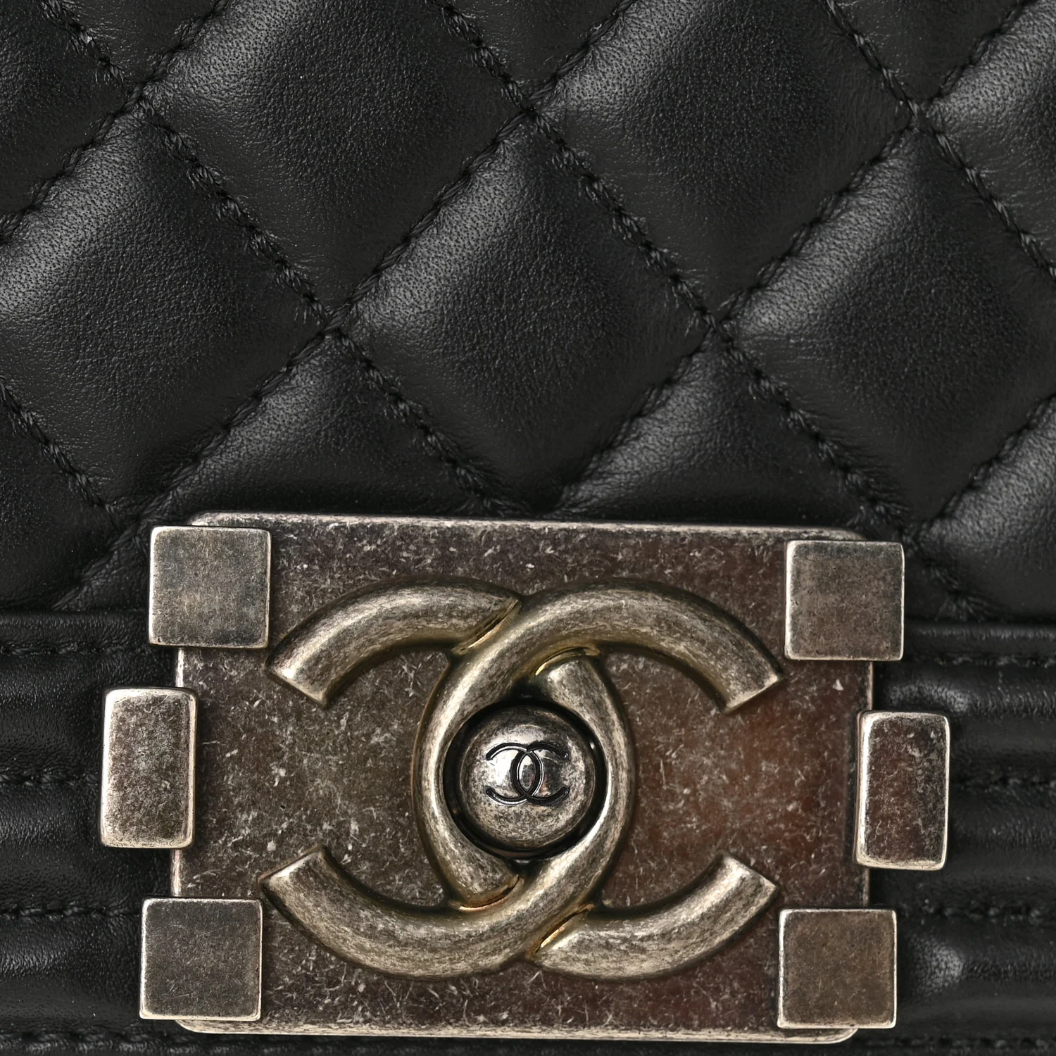 Lambskin Quilted Small Boy Flap Black - Image 14