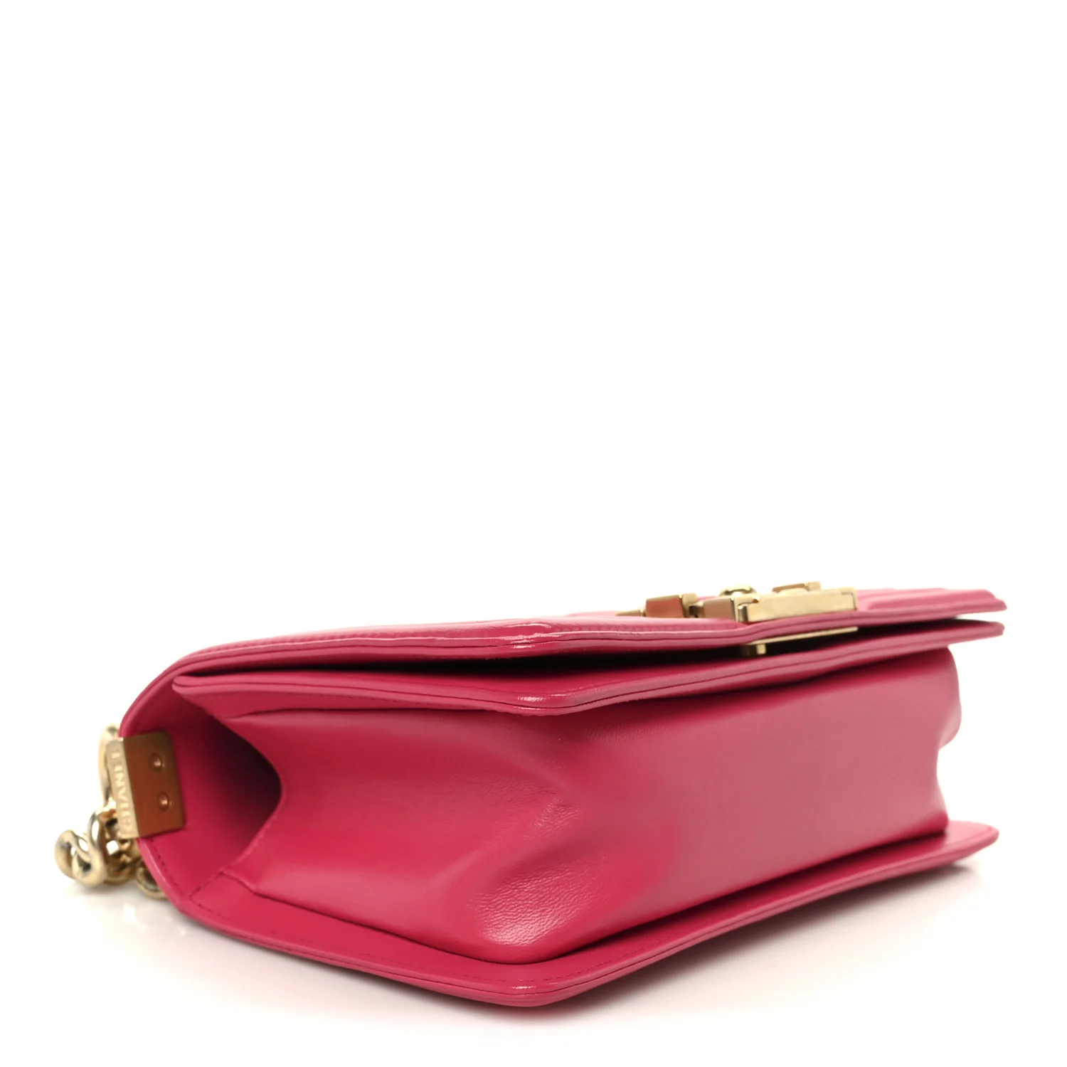 Lambskin Quilted Small Boy Flap Dark Pink - Image 4