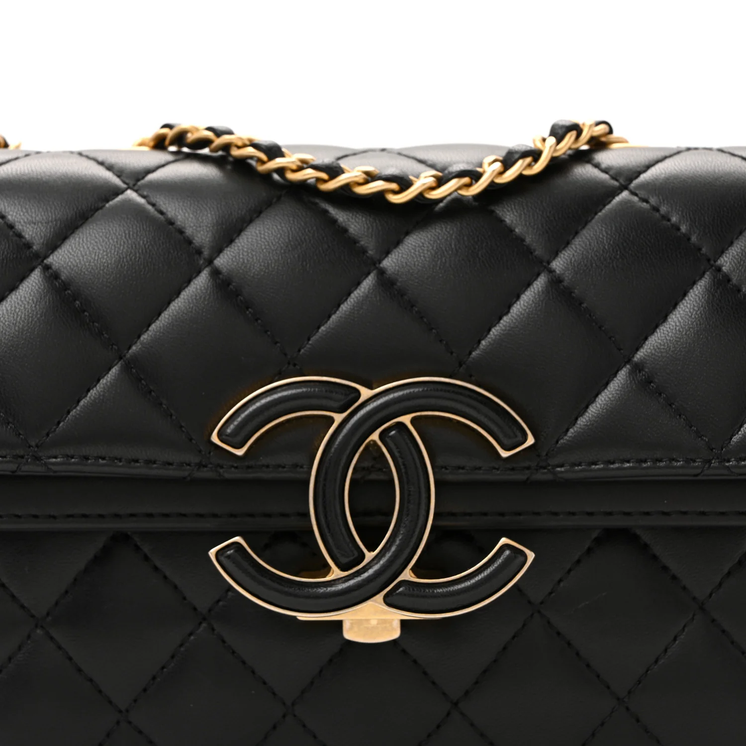 Lambskin Quilted Small CC Chic Flap Black - Image 21