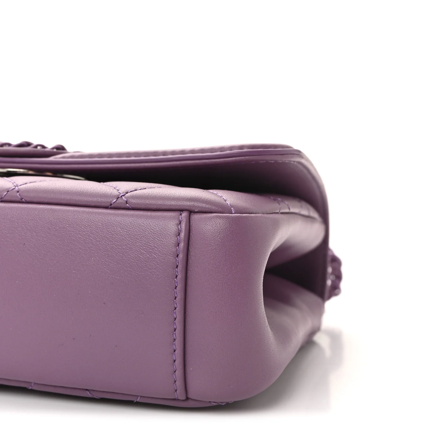 Lambskin Quilted Small CC Filigree Flap Purple - Image 10