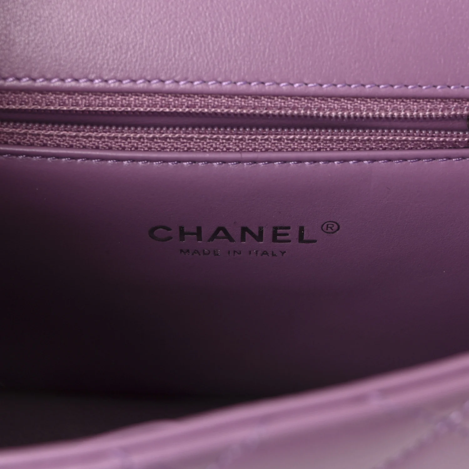 Lambskin Quilted Small CC Filigree Flap Purple - Image 6