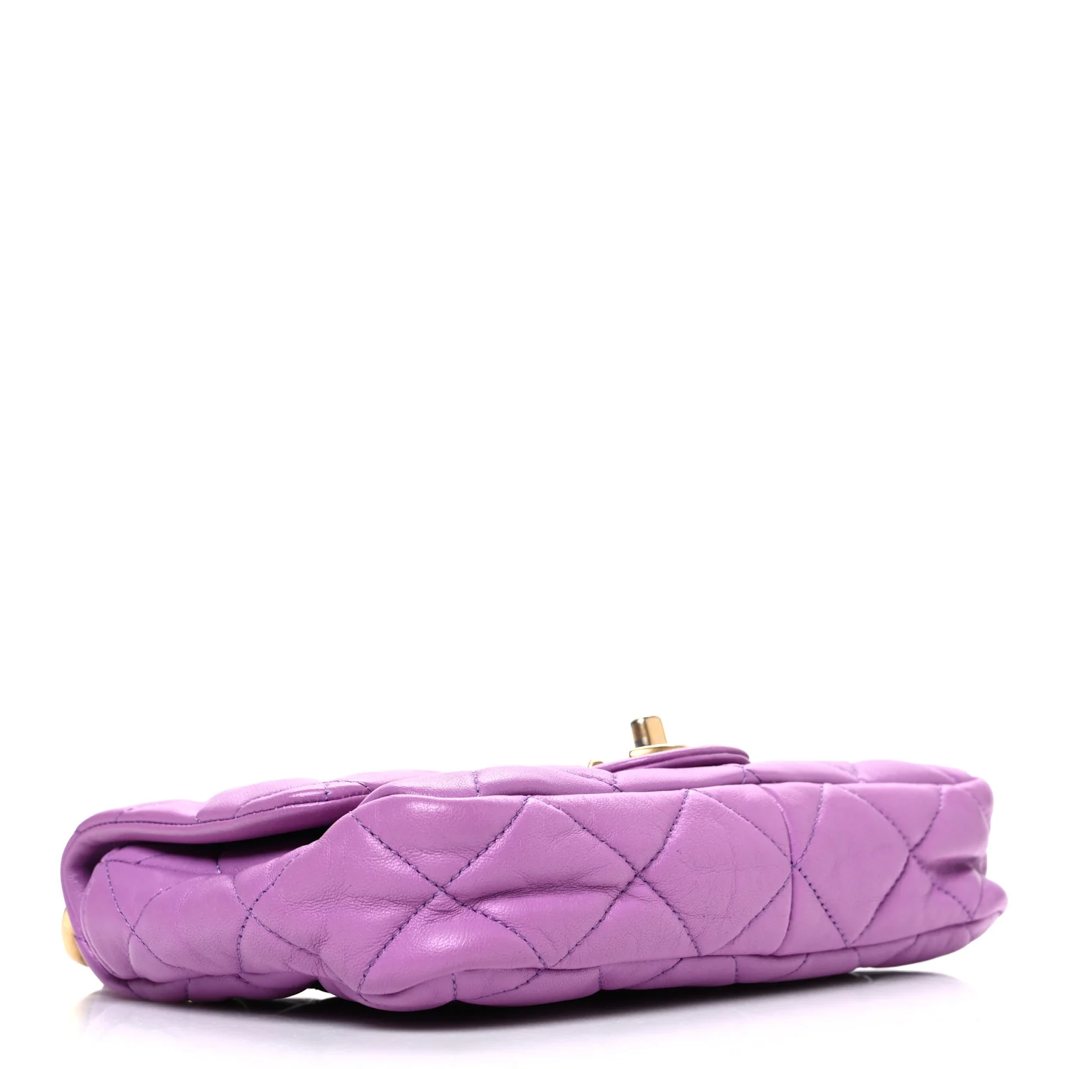 Lambskin Quilted Small CC Funky Town Flap Purple - Image 4