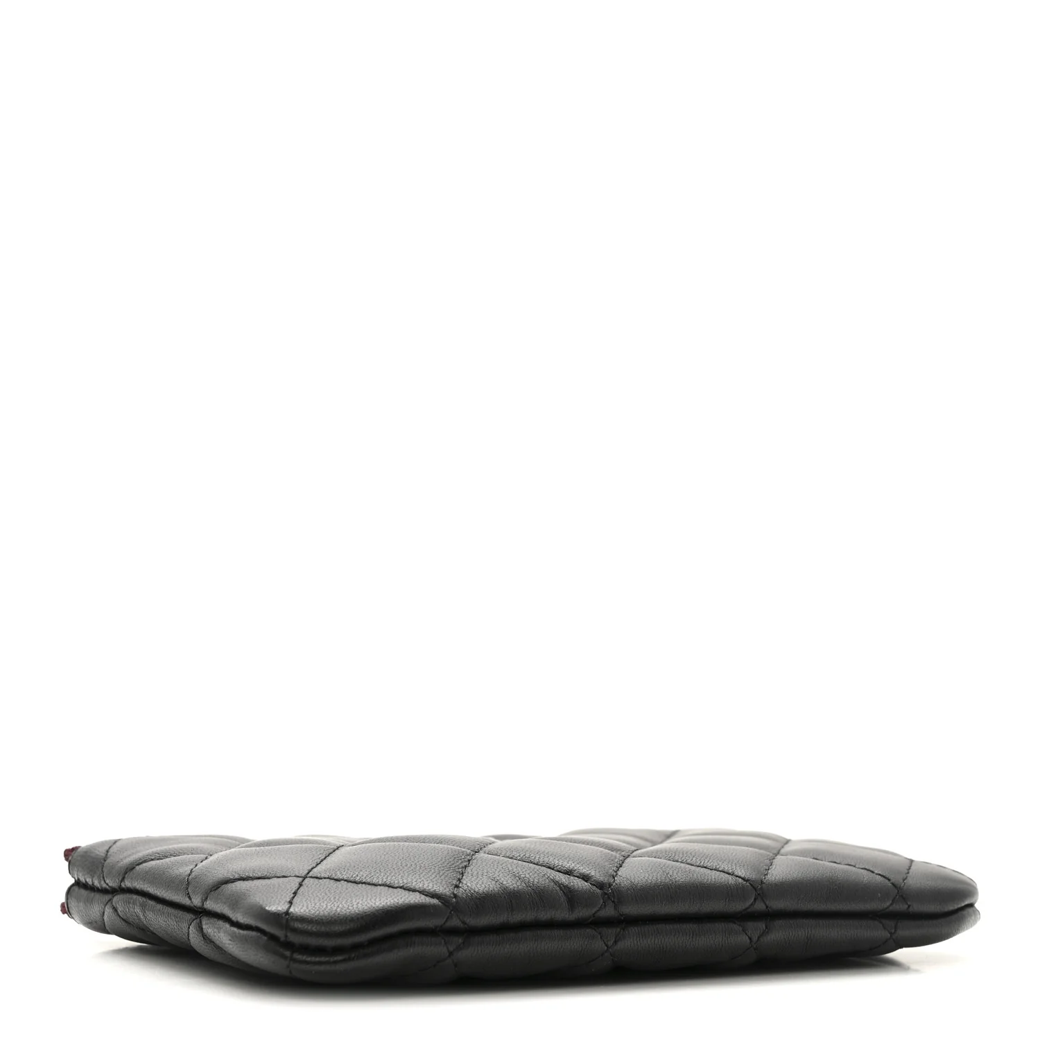 Lambskin Quilted Small Cosmetic Case Black - Image 4