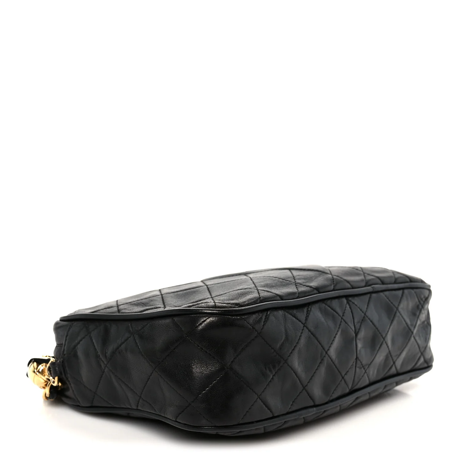 Lambskin Quilted Small Diamond CC Camera Case Black - Image 4