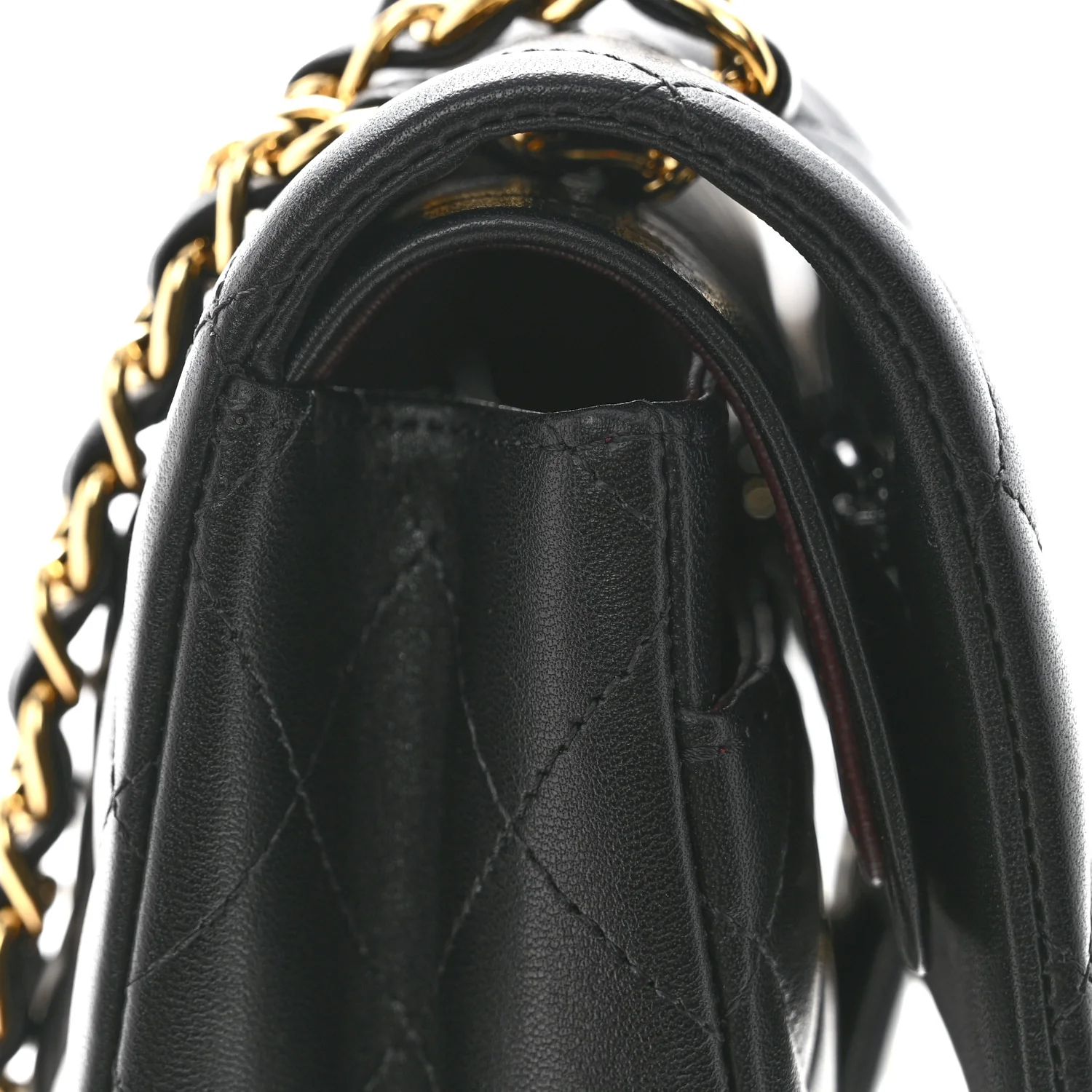 Lambskin Quilted Small Double Flap Black - Image 12
