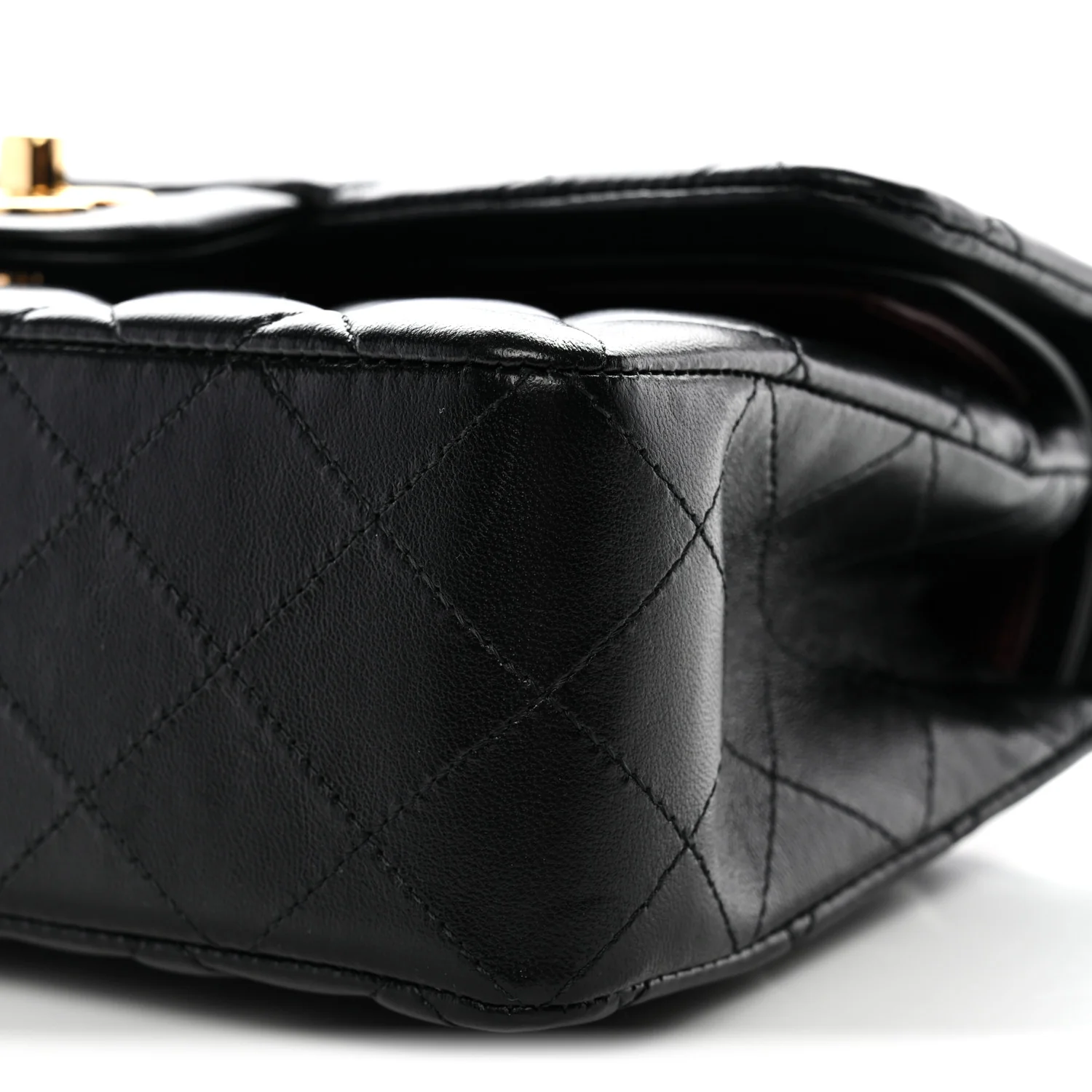 Lambskin Quilted Small Double Flap Black - Image 10