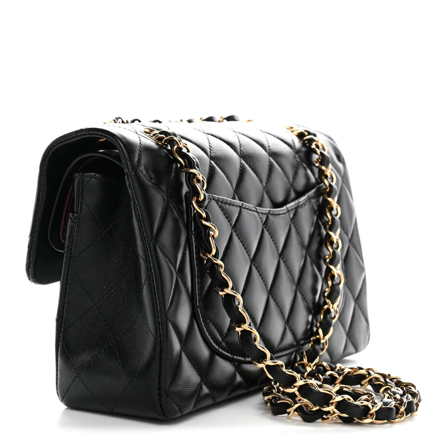 Lambskin Quilted Small Double Flap Black - Image 2