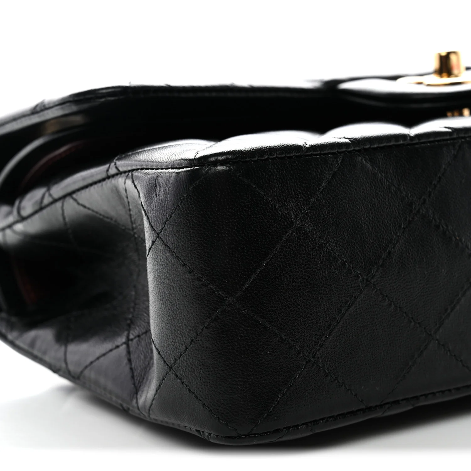 Lambskin Quilted Small Double Flap Black - Image 9