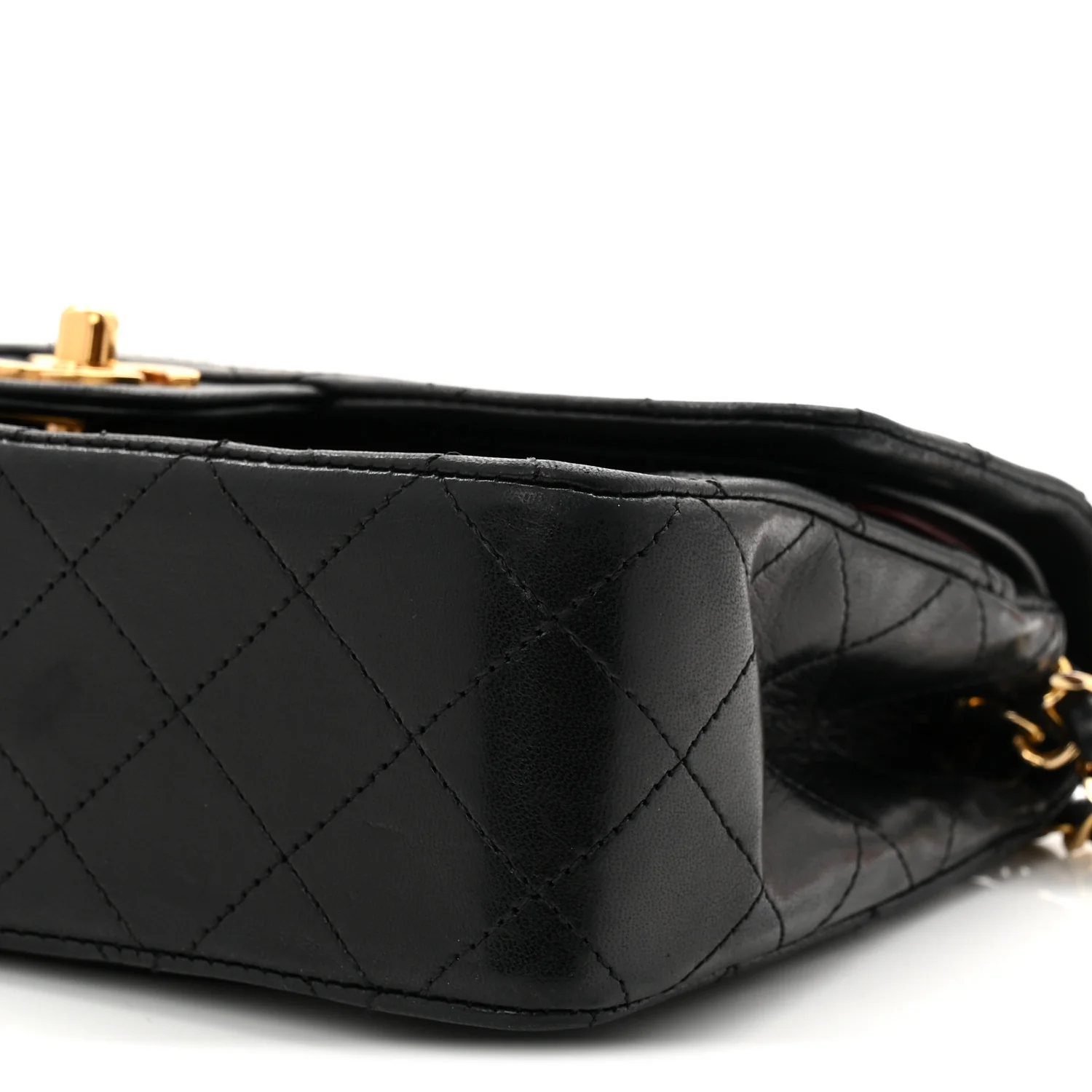 Lambskin Quilted Small Double Flap Black - Image 10