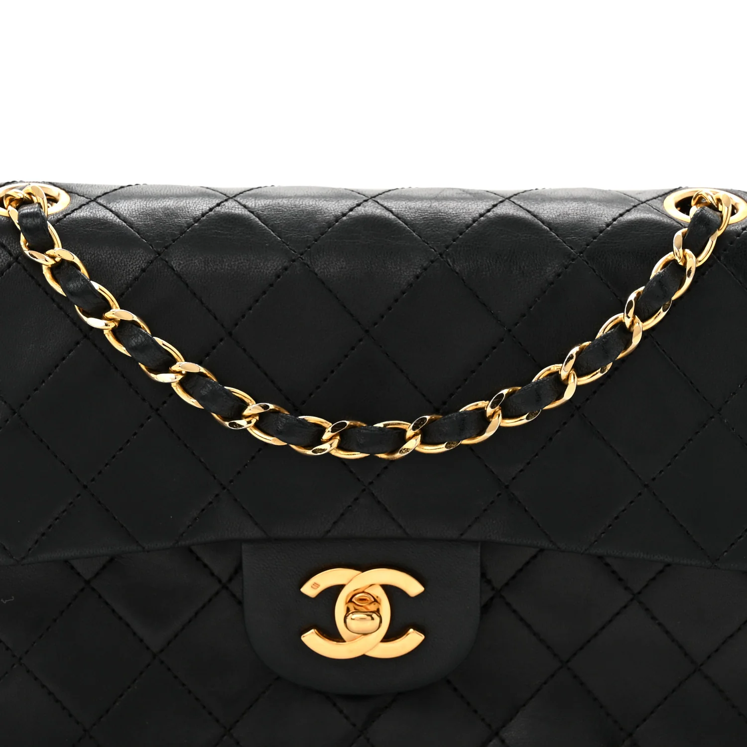 Lambskin Quilted Small Double Flap Black - Image 8