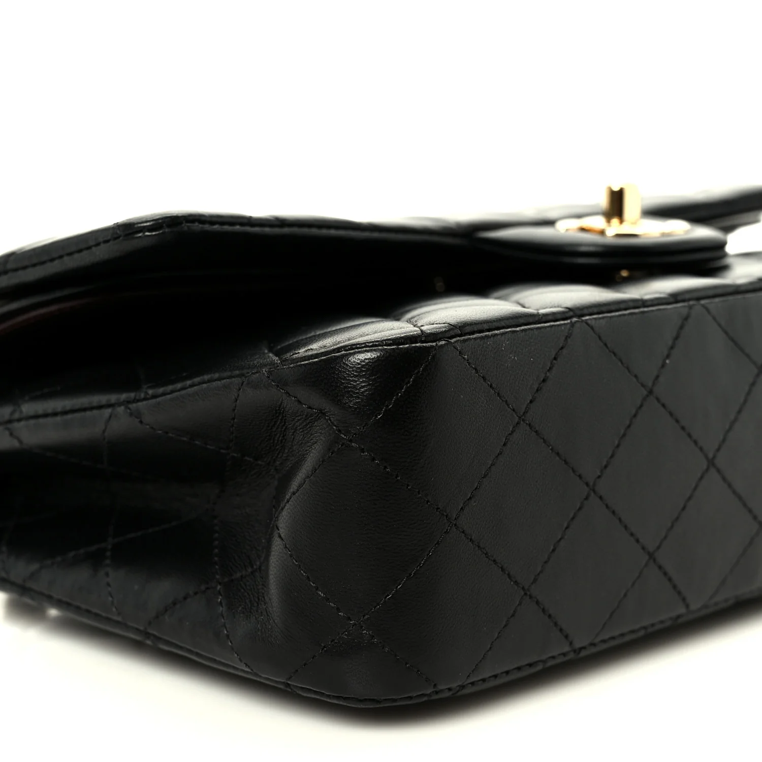 Lambskin Quilted Small Double Flap Black - Image 18