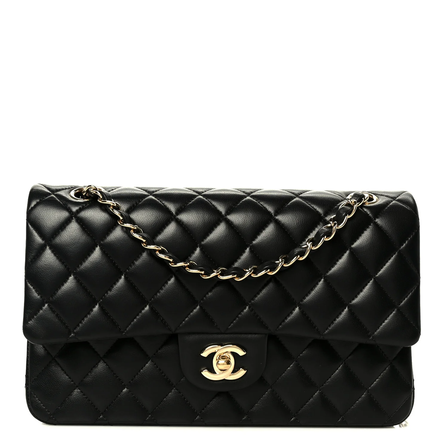 Lambskin Quilted Small Double Flap Black - Image 2