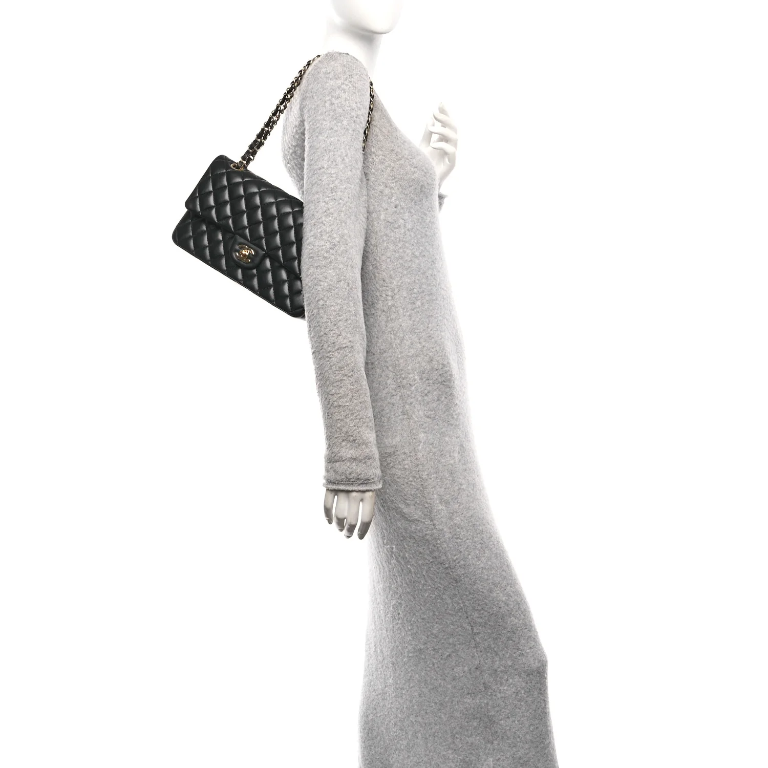 Lambskin Quilted Small Double Flap Black - Image 3