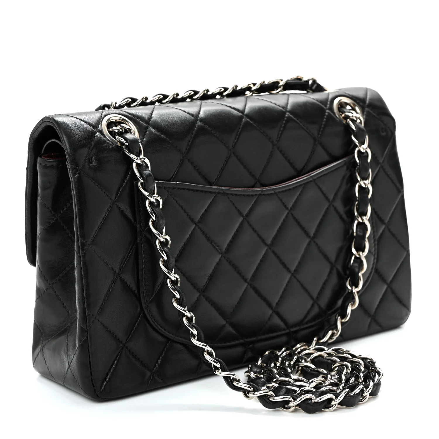 Lambskin Quilted Small Double Flap Black - Image 3