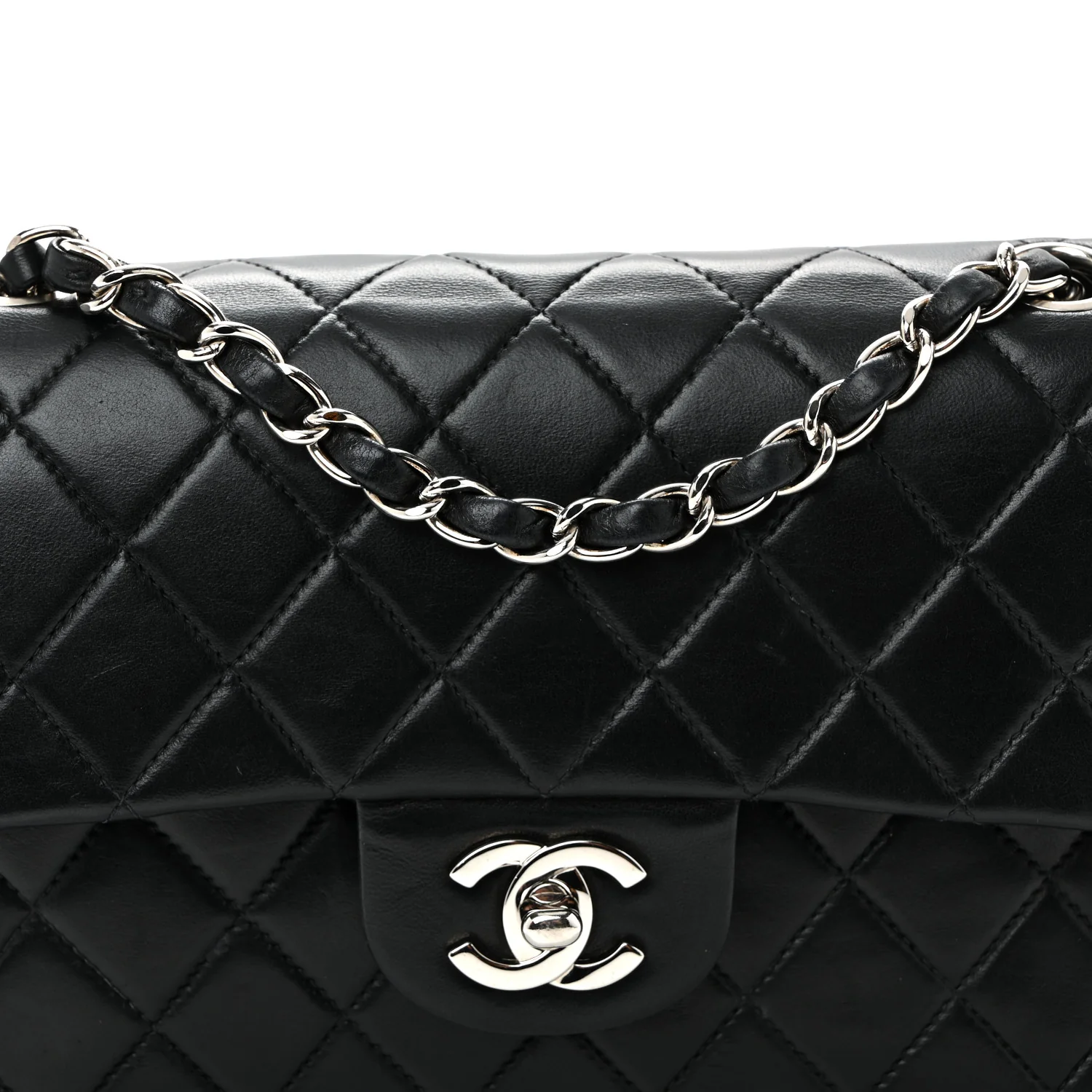 Lambskin Quilted Small Double Flap Black - Image 8