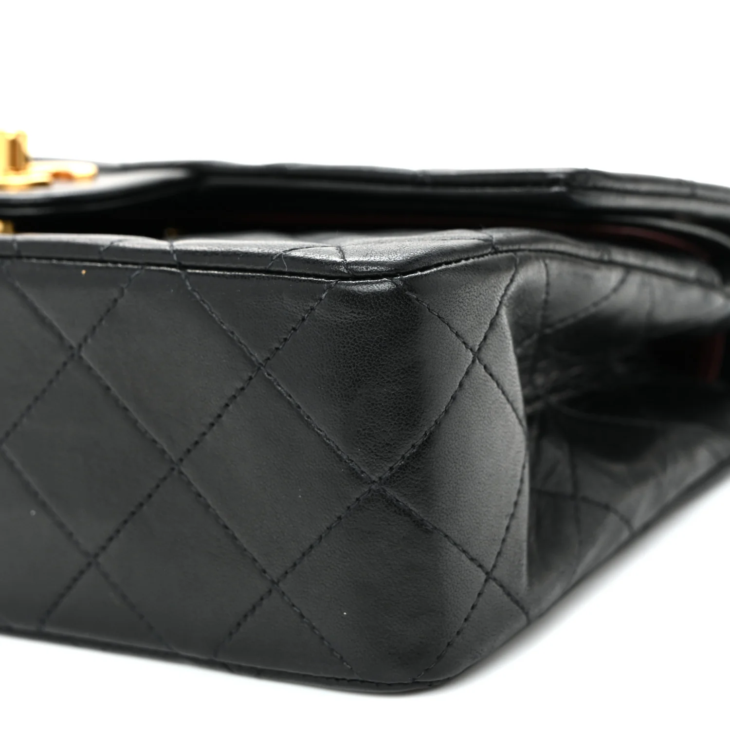 Lambskin Quilted Small Double Flap Black - Image 10