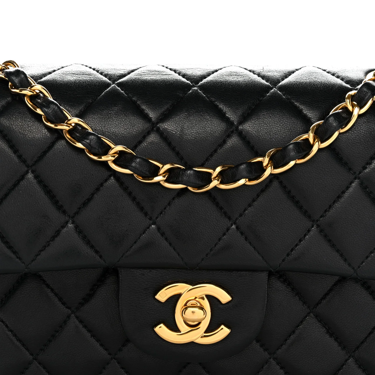 Lambskin Quilted Small Double Flap Black - Image 8