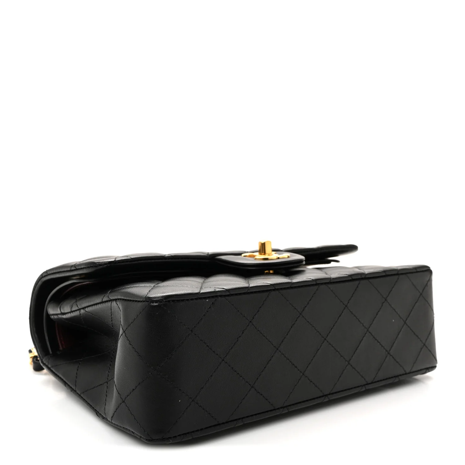 Lambskin Quilted Small Double Flap Black - Image 4