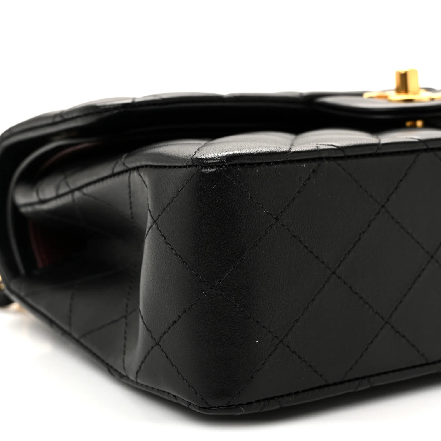 Lambskin Quilted Small Double Flap Black - Image 9