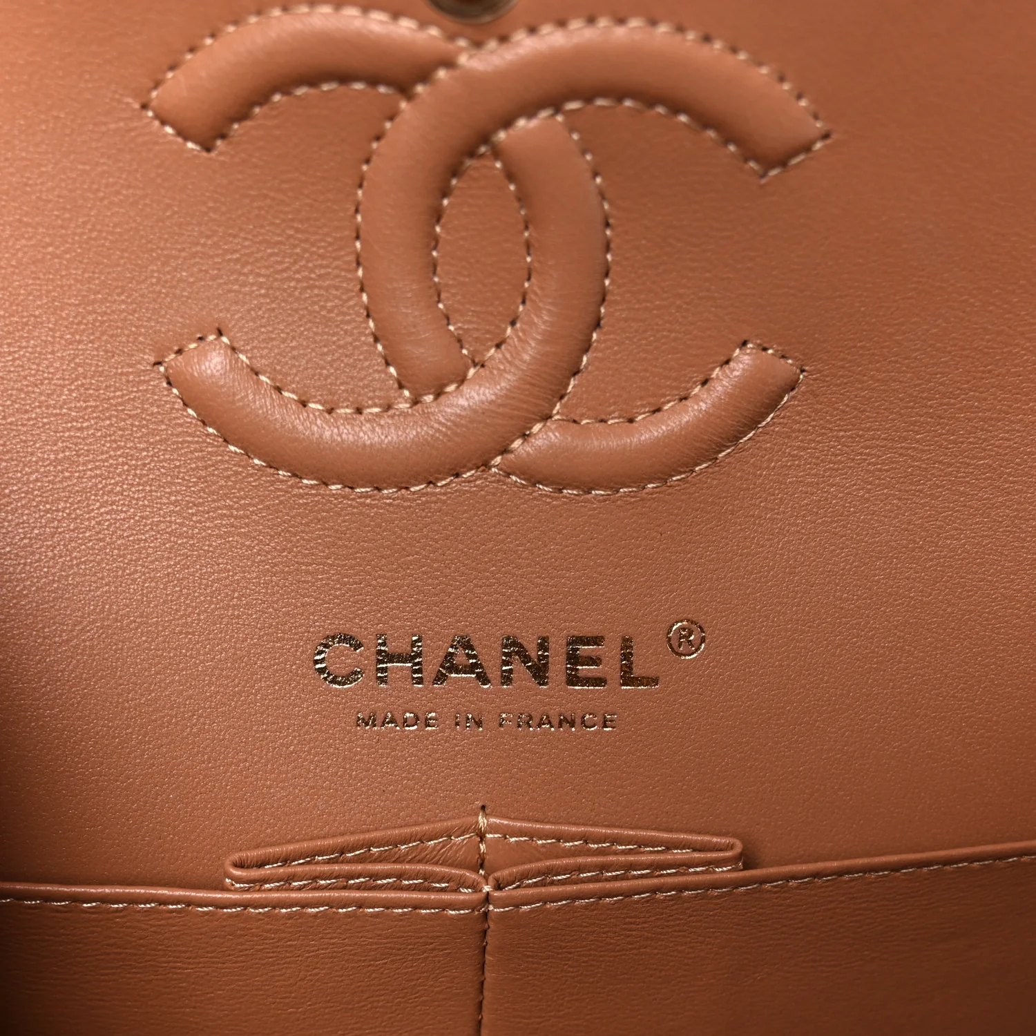 Lambskin Quilted Small Double Flap Brown - Image 6
