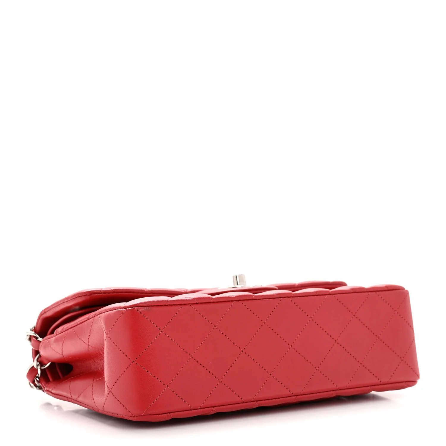 Lambskin Quilted Small Double Flap Dark Red - Image 3