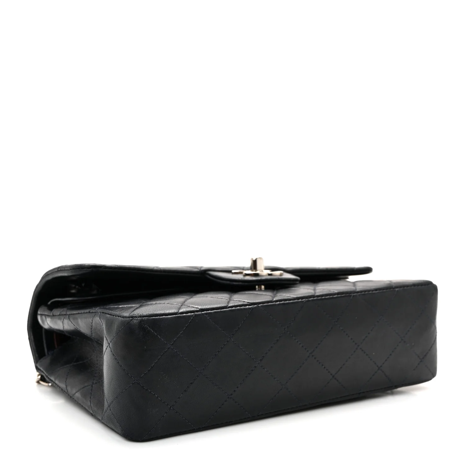 Lambskin Quilted Small Double Flap Navy - Image 4