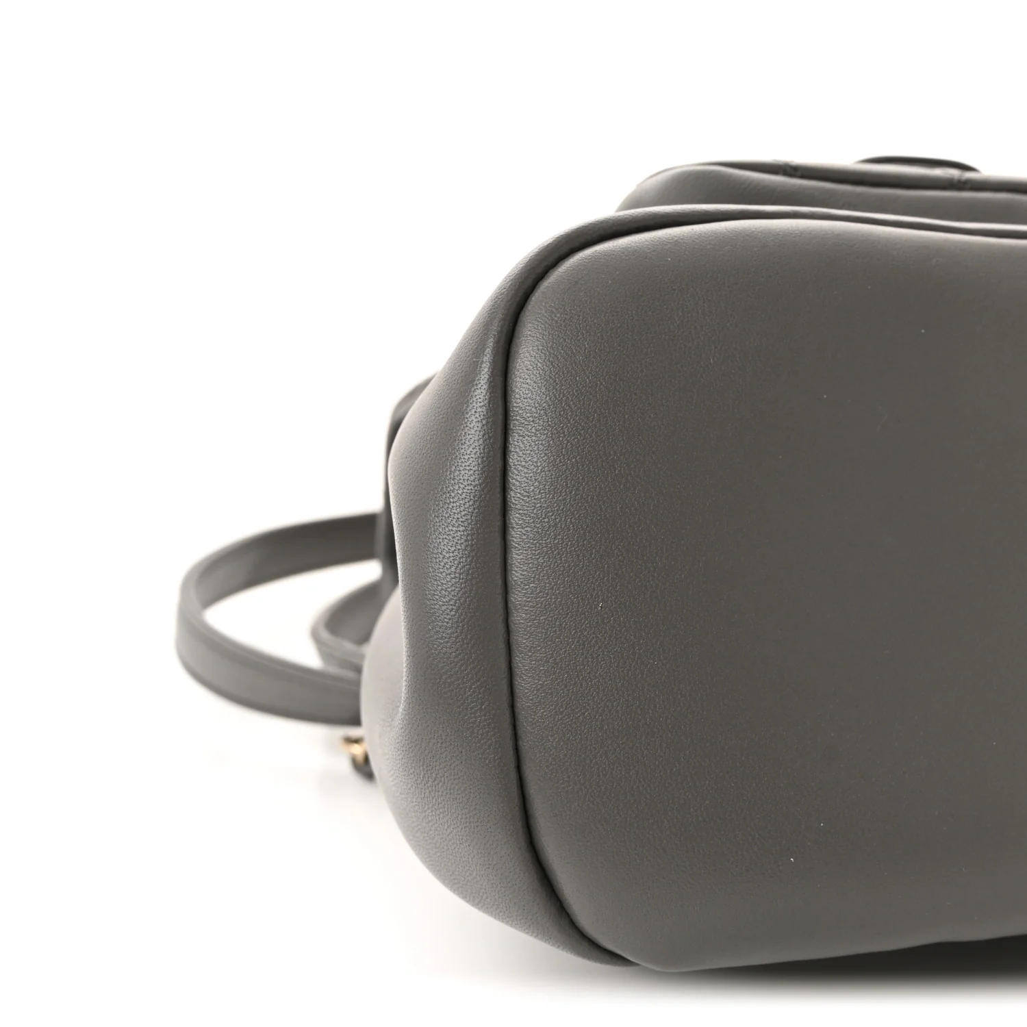Lambskin Quilted Small Duma Drawstring Backpack Grey - Image 8