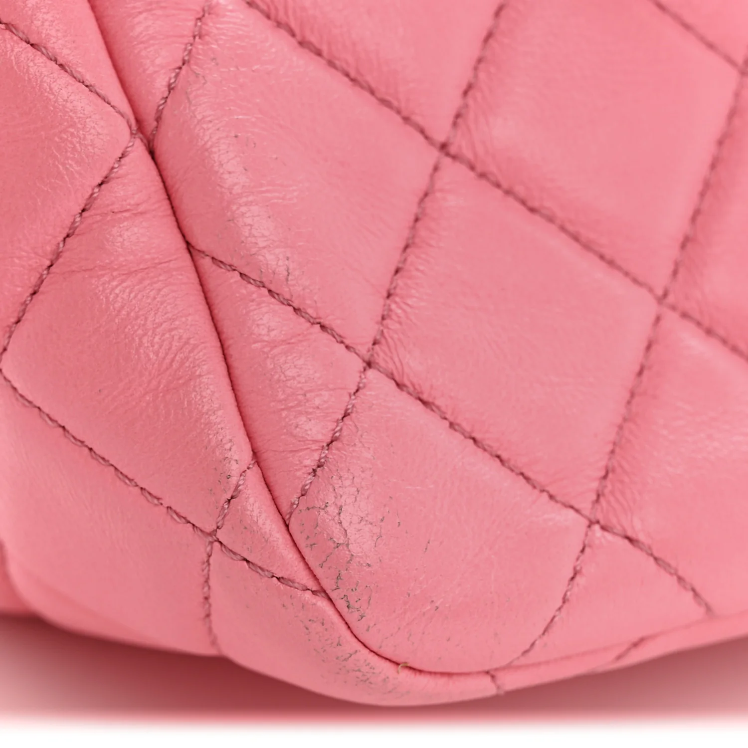 Lambskin Quilted Small Pearl Crush Hobo Pink - Image 13
