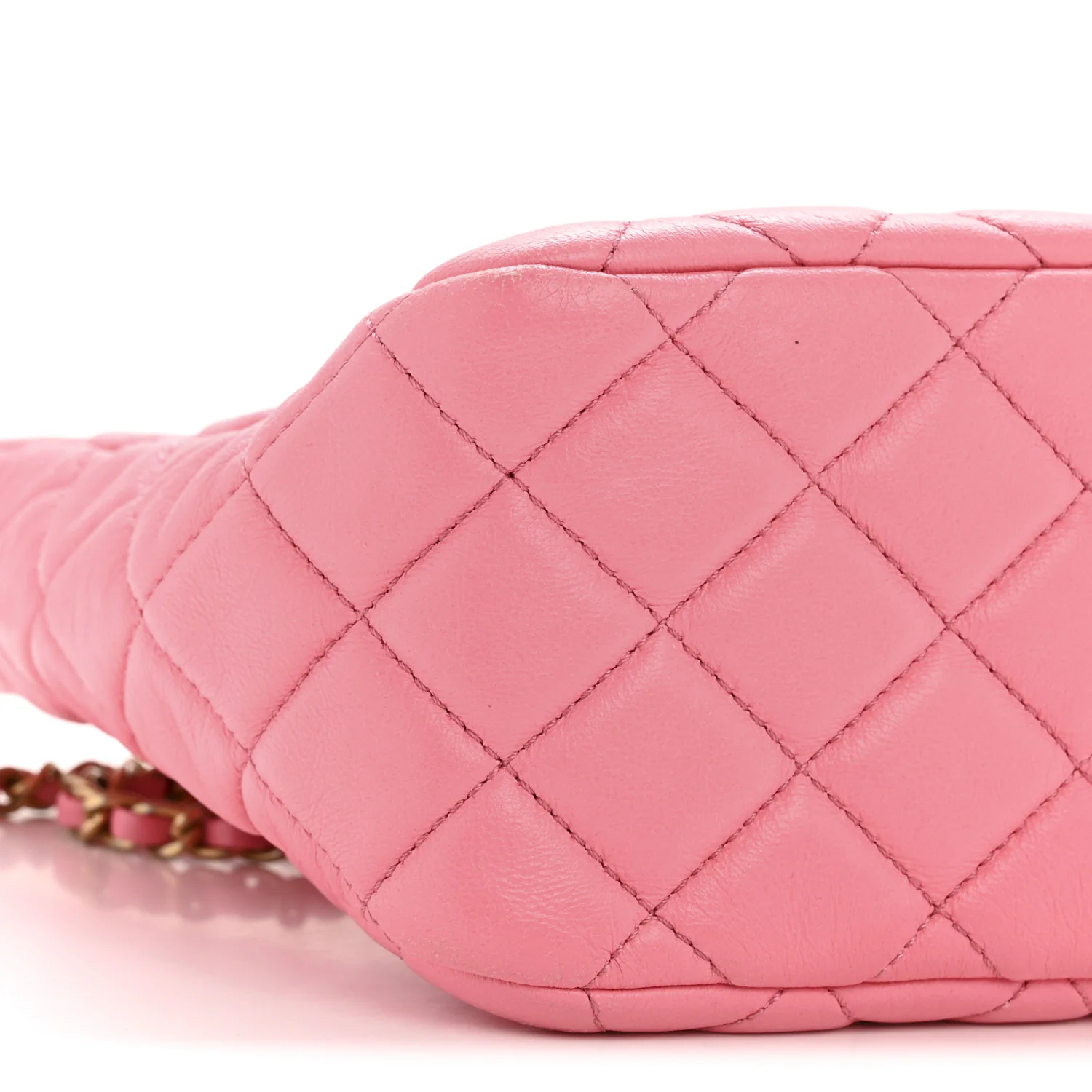 Lambskin Quilted Small Pearl Crush Hobo Pink - Image 9