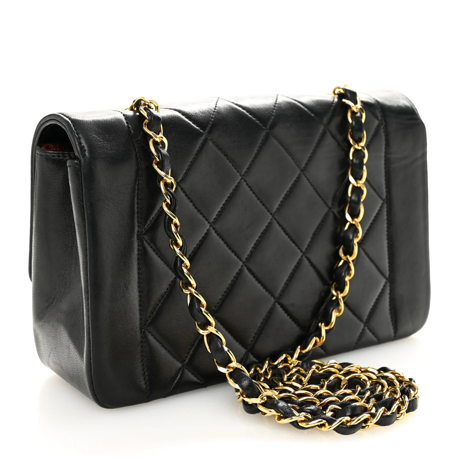 Lambskin Quilted Small Single Flap Black - Image 3