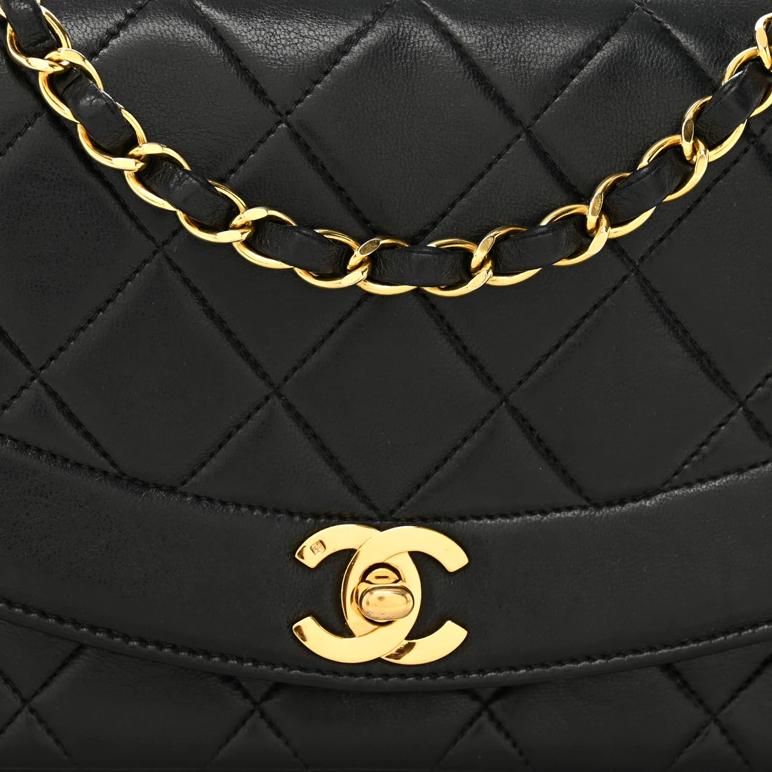Lambskin Quilted Small Single Flap Black - Image 9