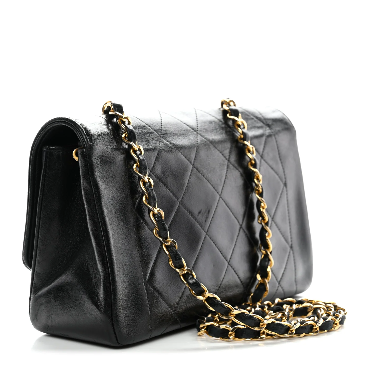 Lambskin Quilted Small Single Flap Black - Image 6