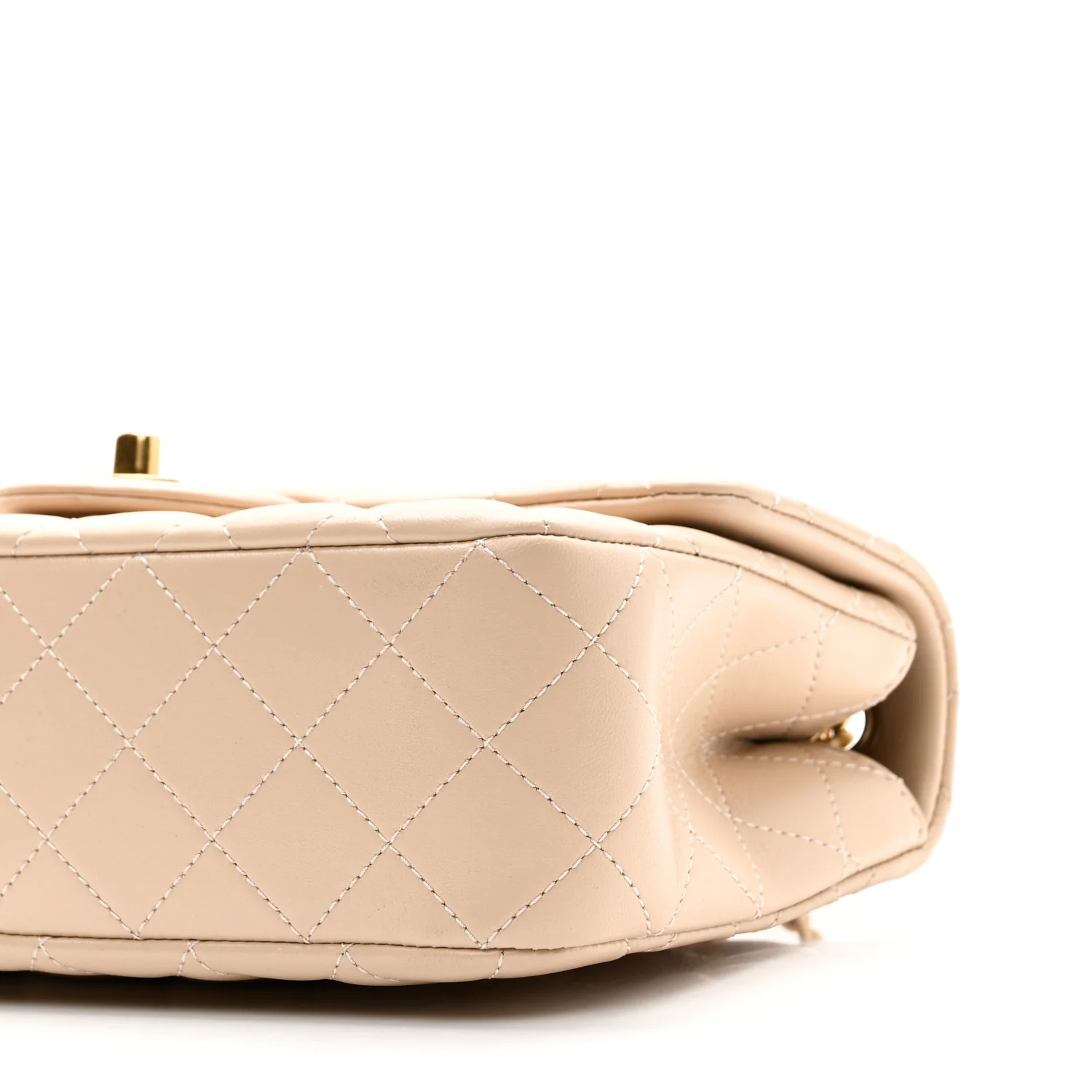Lambskin Quilted Small Sweet Camellia Flap Beige - Image 10