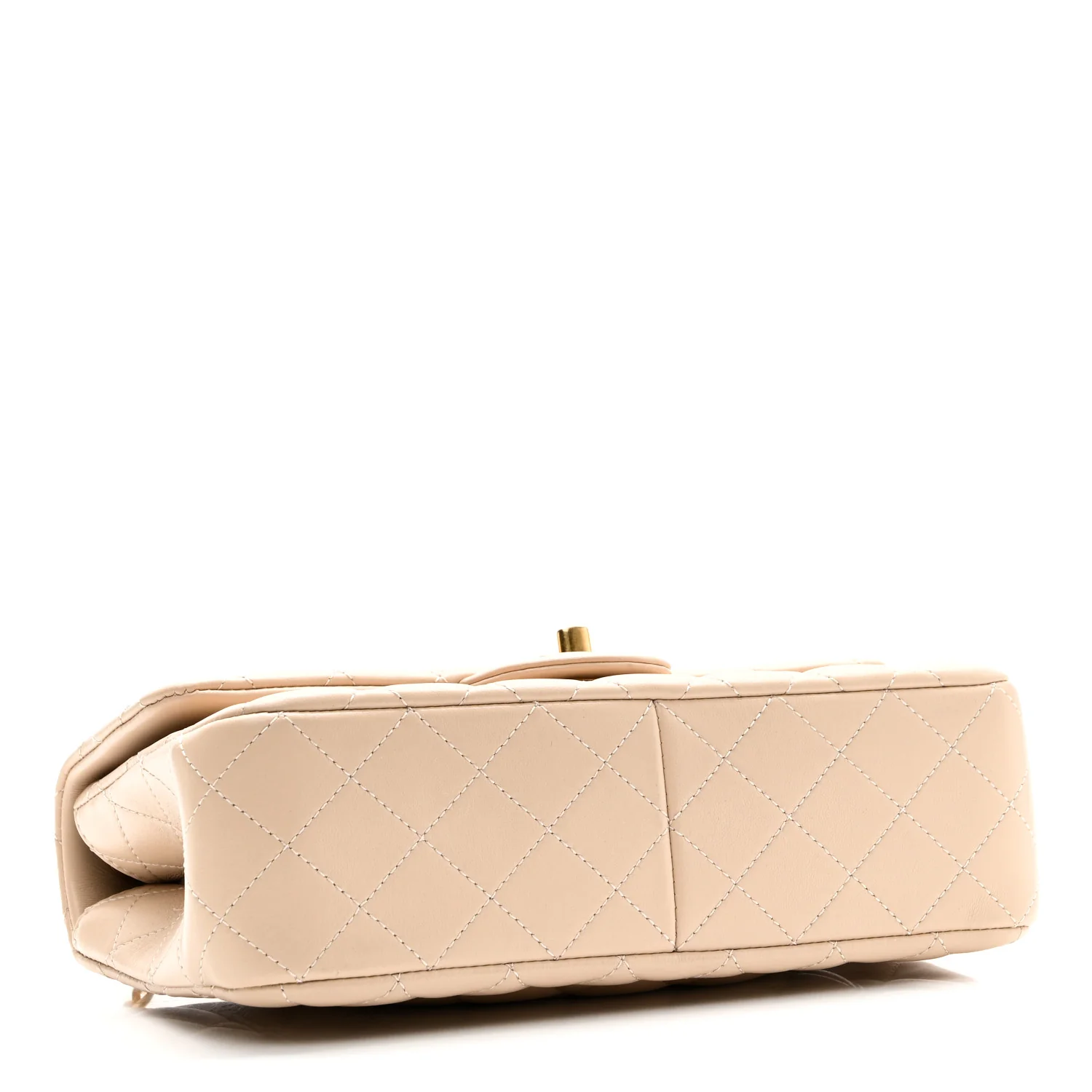Lambskin Quilted Small Sweet Camellia Flap Beige - Image 4