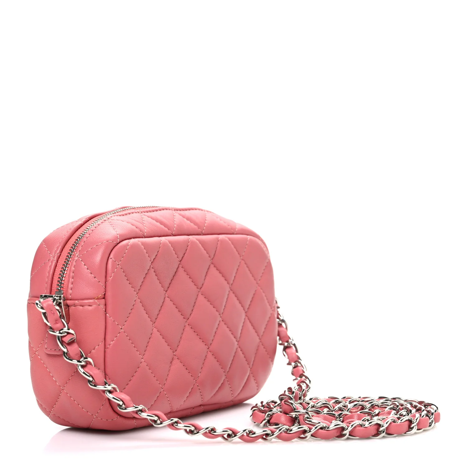 Lambskin Quilted Small Timeless Camera Case Pink - Image 3