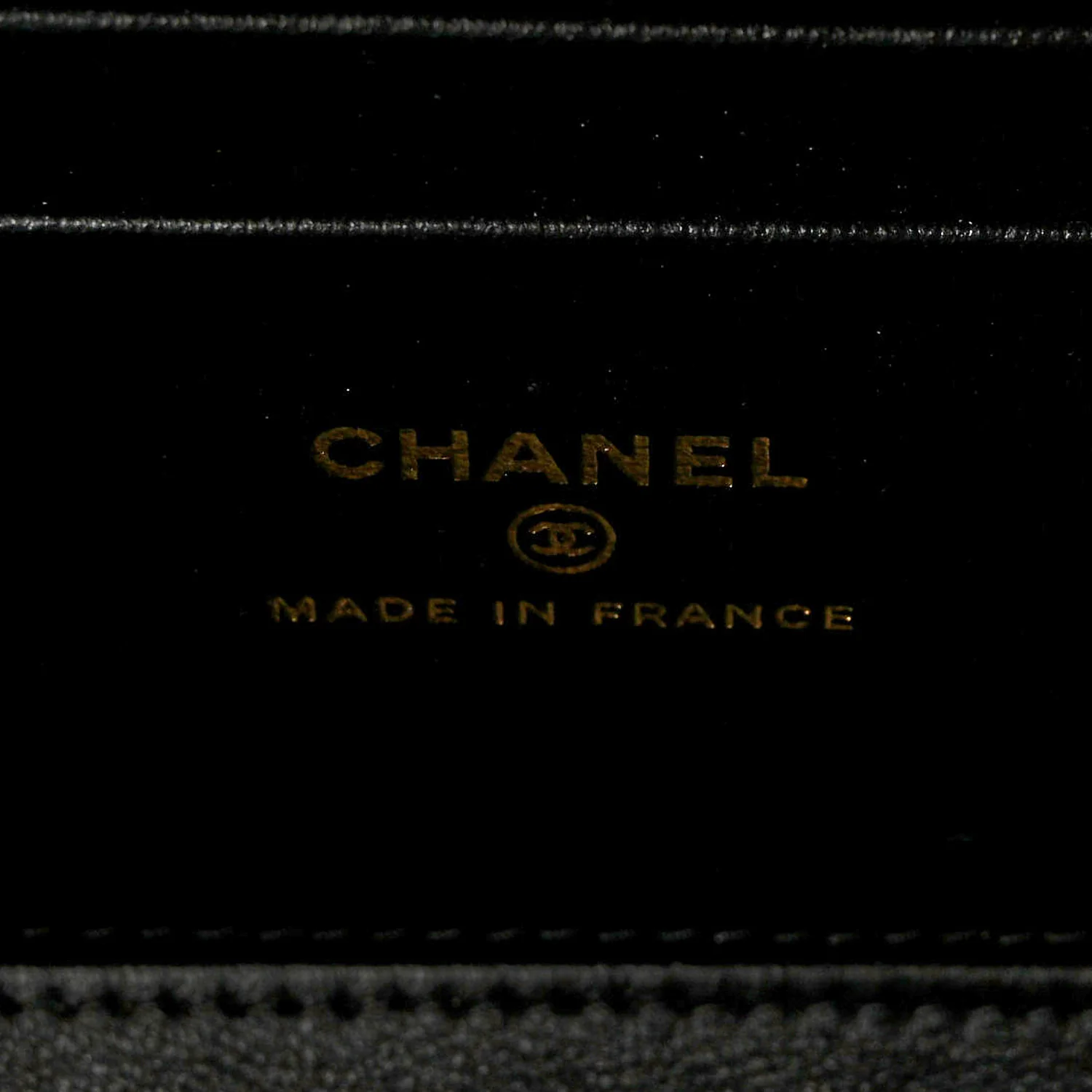 Lambskin Quilted Small Top Handle Vanity Case With Chain Black - Image 6