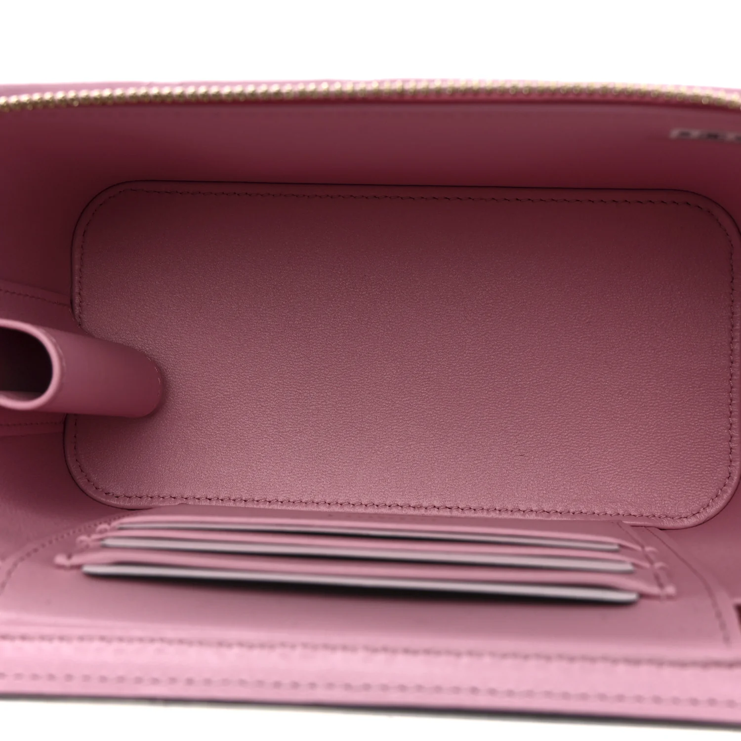 Lambskin Quilted Small Top Handle Vanity Case With Chain Pink - Image 5