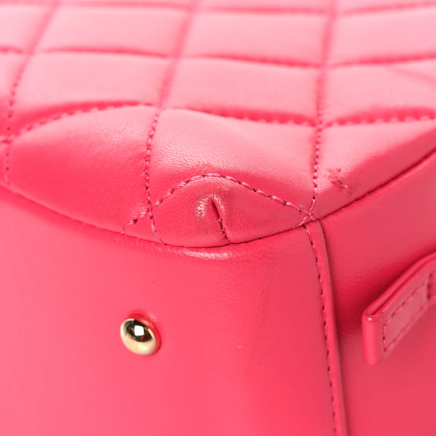 Lambskin Quilted Small Trendy CC Bowling Bag Pink - Image 13